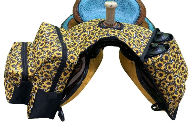 Showman Saddle Accessories Sunflower/Cheetah Showman Horn Bag Nylon Printed