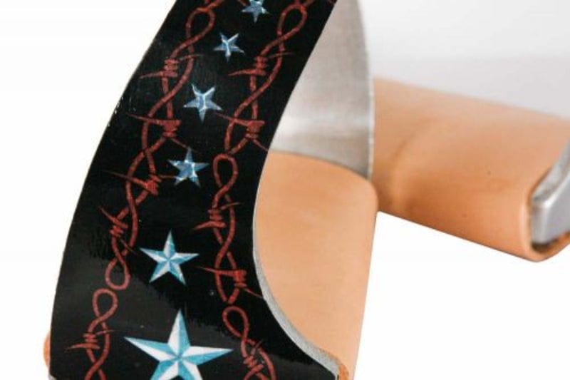 Showman Stirrups Showman Stirrups Lightweight Twisted & Angled with Barbed Wire Design