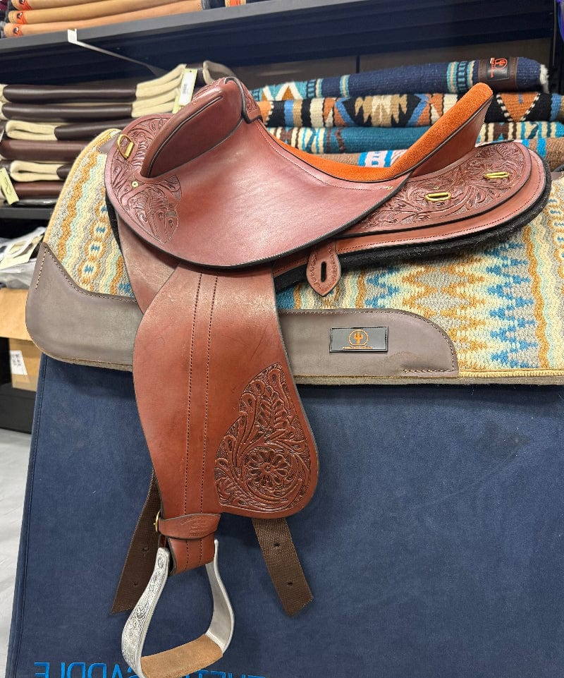 Southern Cross Saddlery Saddles 17in SQHB / Tan Southern Cross Saddle Competition Half Breed with Spot Carving