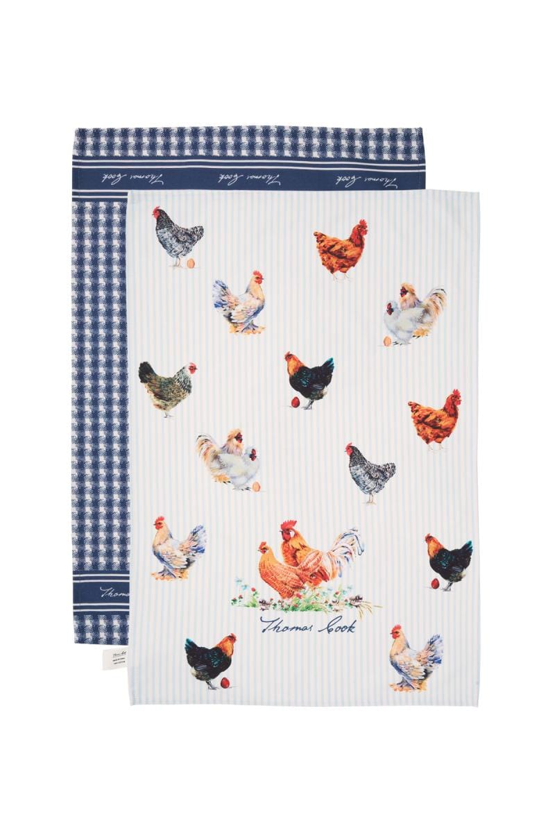 Thomas Cook Gifts & Homewares Navy/White Thomas Cook Tea Towel 2-Pack