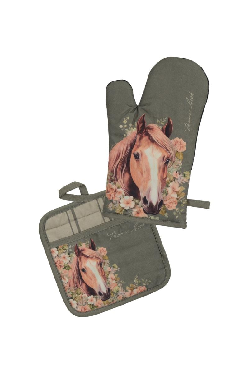 Thomas Cook Gifts & Homewares Sage Thomas Cook Oven Mitt & Pot Holder Set