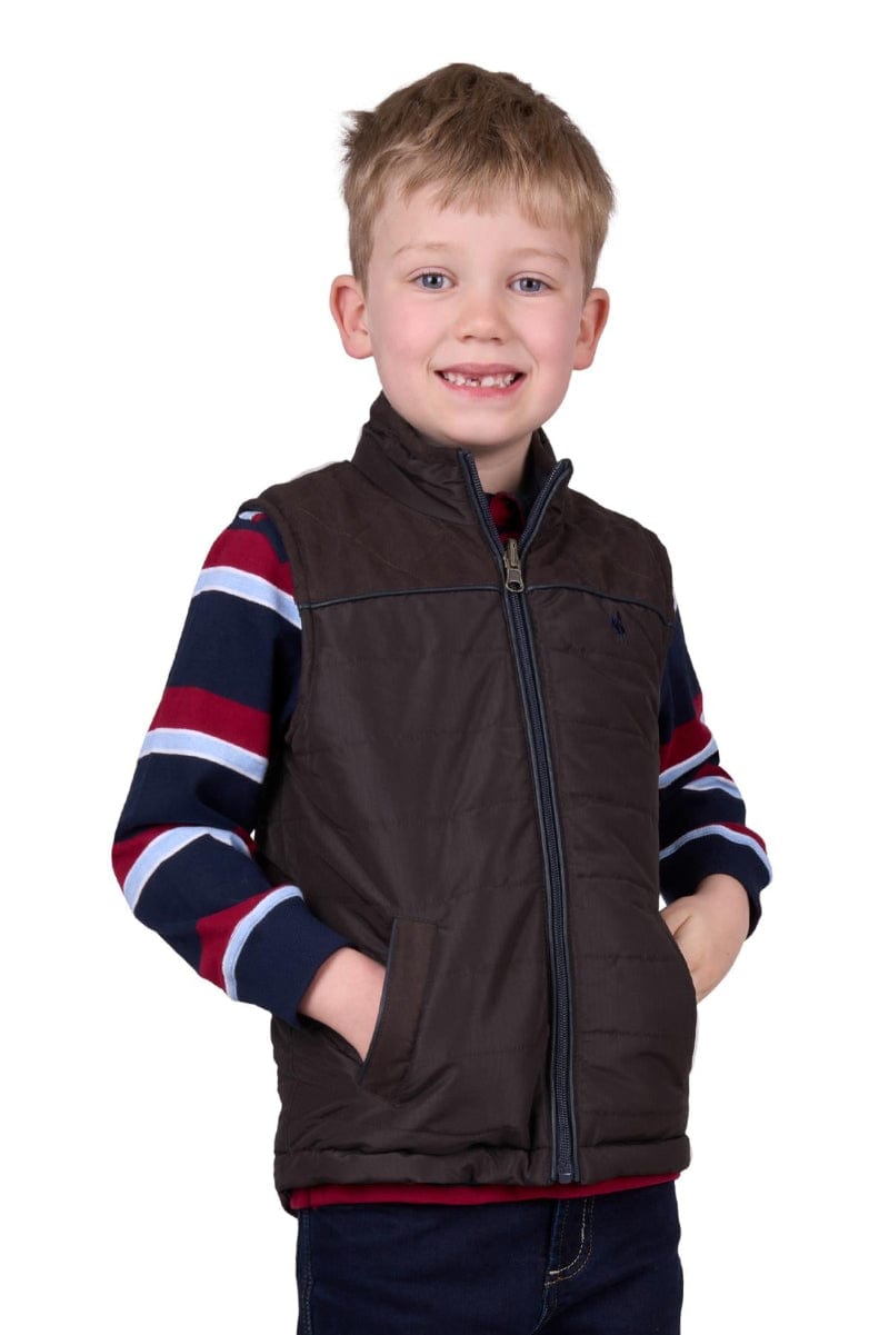 Thomas Cook Kids Jumpers, Jackets & Vests 02 / Dark Brown/Navy Thomas Cook Vest Boys Nathan Reversible