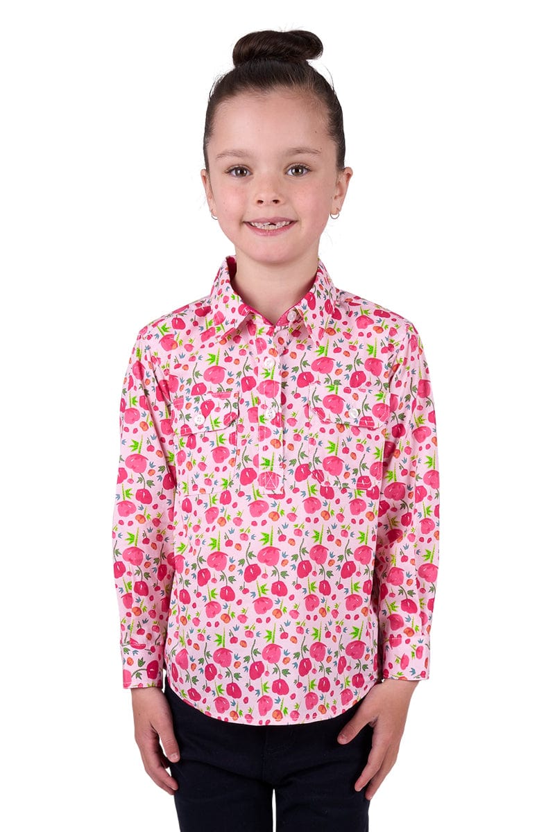 Thomas Cook Kids Shirts 02 / Pink Hard Slog Girls Shirt Sisu Half Button