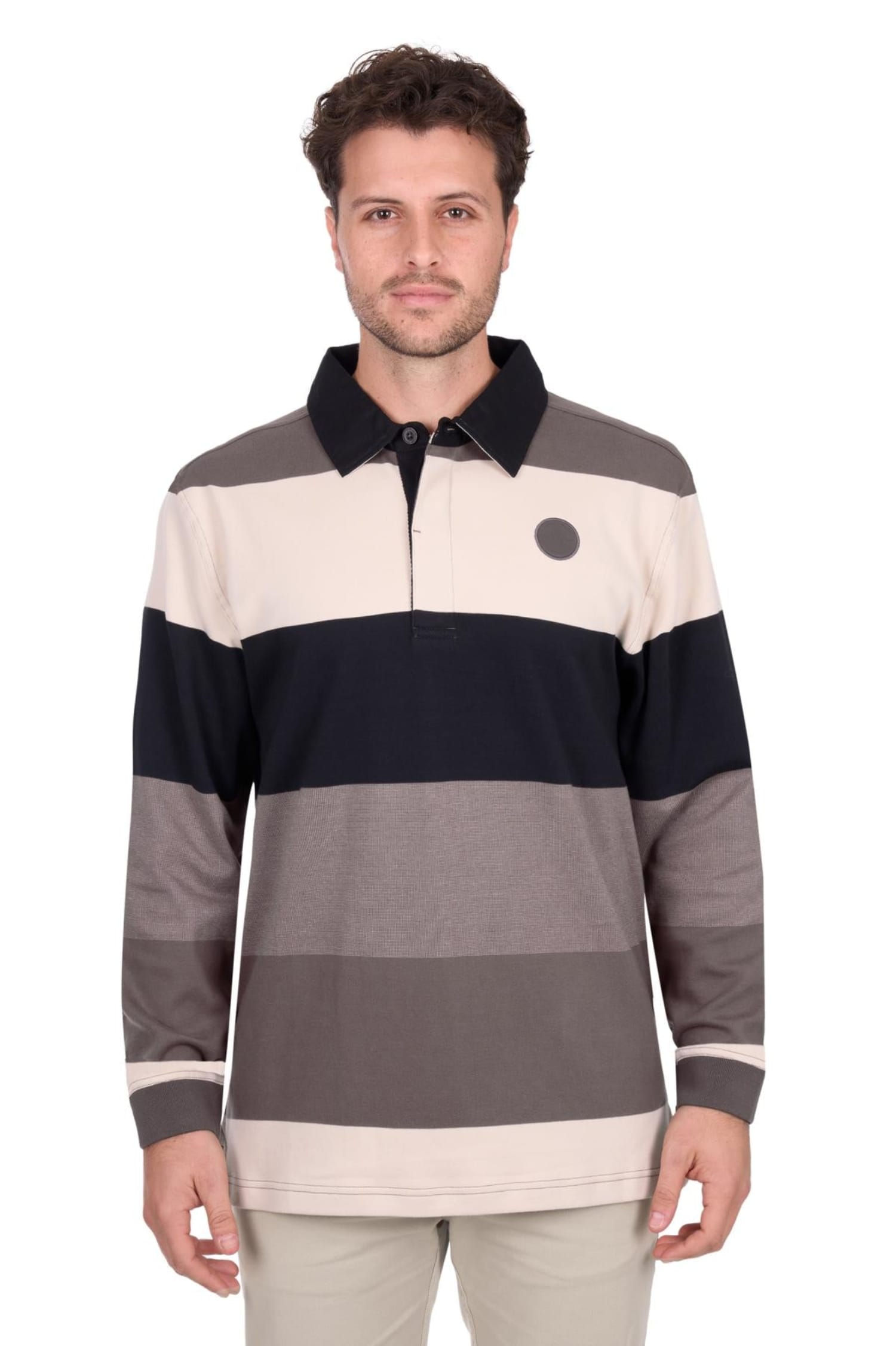 Thomas Cook Mens Jumpers- Jackets - Vests S / Black/Oat Thomas Cook Jumper Mens Brandon Rugby