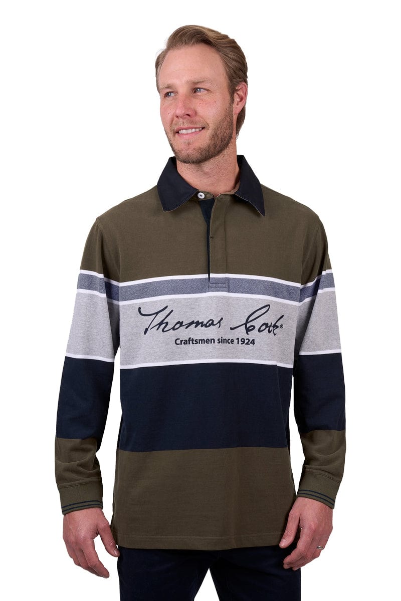 Thomas Cook Mens Jumpers, Jackets & Vests S / Dark Tan/Grey Marle Thomas Cook Rugby Jumper Mens Tom