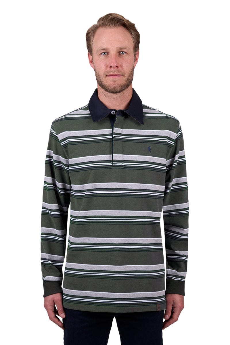 Thomas Cook Mens Jumpers, Jackets & Vests S / Navy/Green Thomas Cook Rugby Jumper Mens Sam