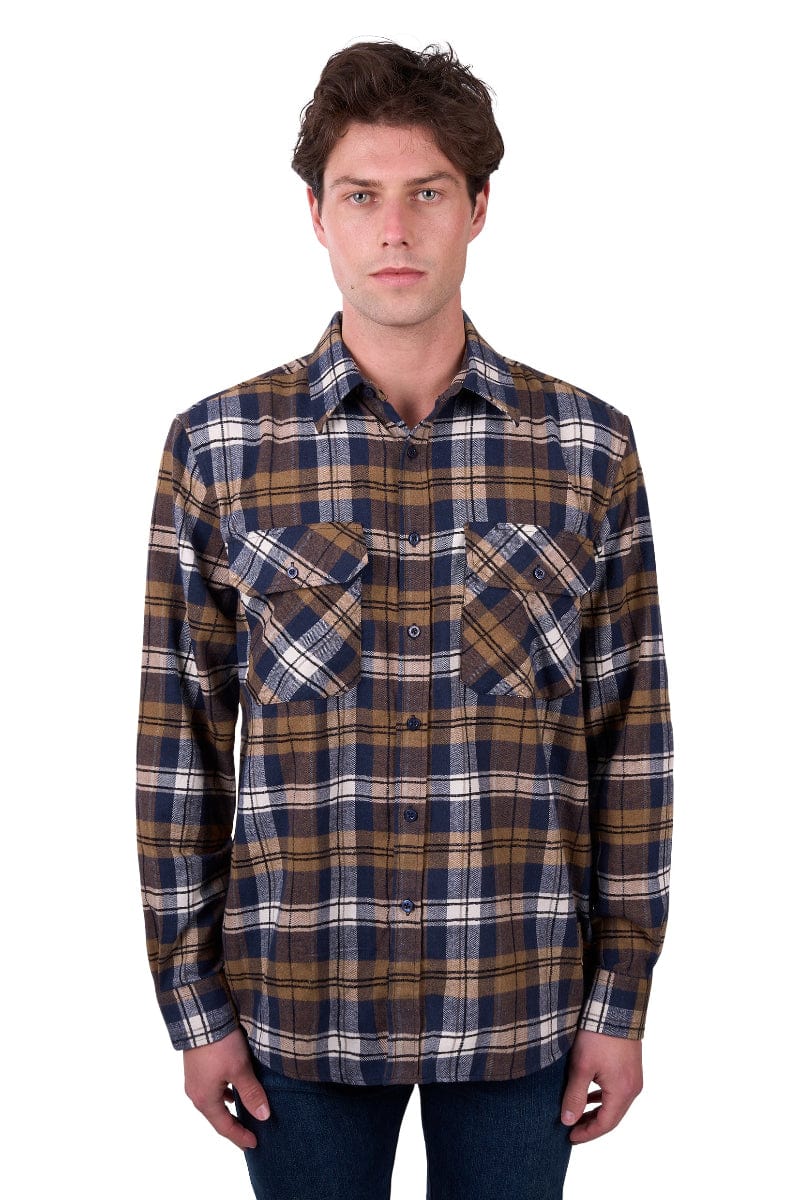 Thomas Cook Mens Shirts XS / Black/Tan Dux-Bak Mens Halton Long Sleeve Thermal Shirt