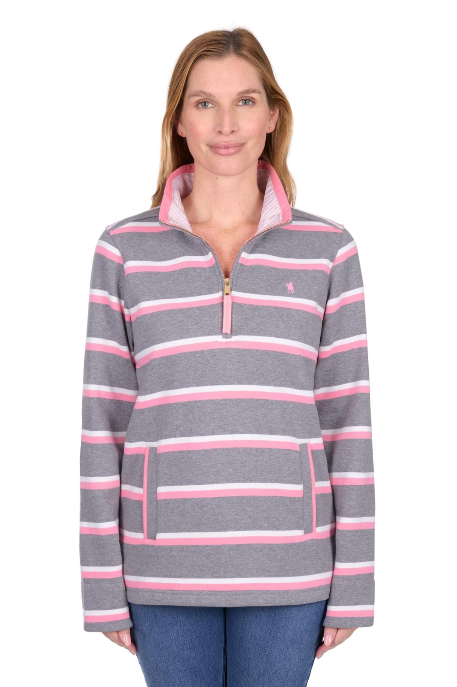 Thomas Cook Womens Jumpers- Jackets - Vests 08 / Charcoal Marle Thomas Cook Jumper Womens Jane 1/4 Zip Rugby