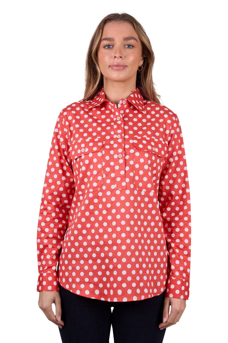 Thomas Cook Womens Shirts 08 / Coral Hard Slog Womens Shirt Jaz Half Button