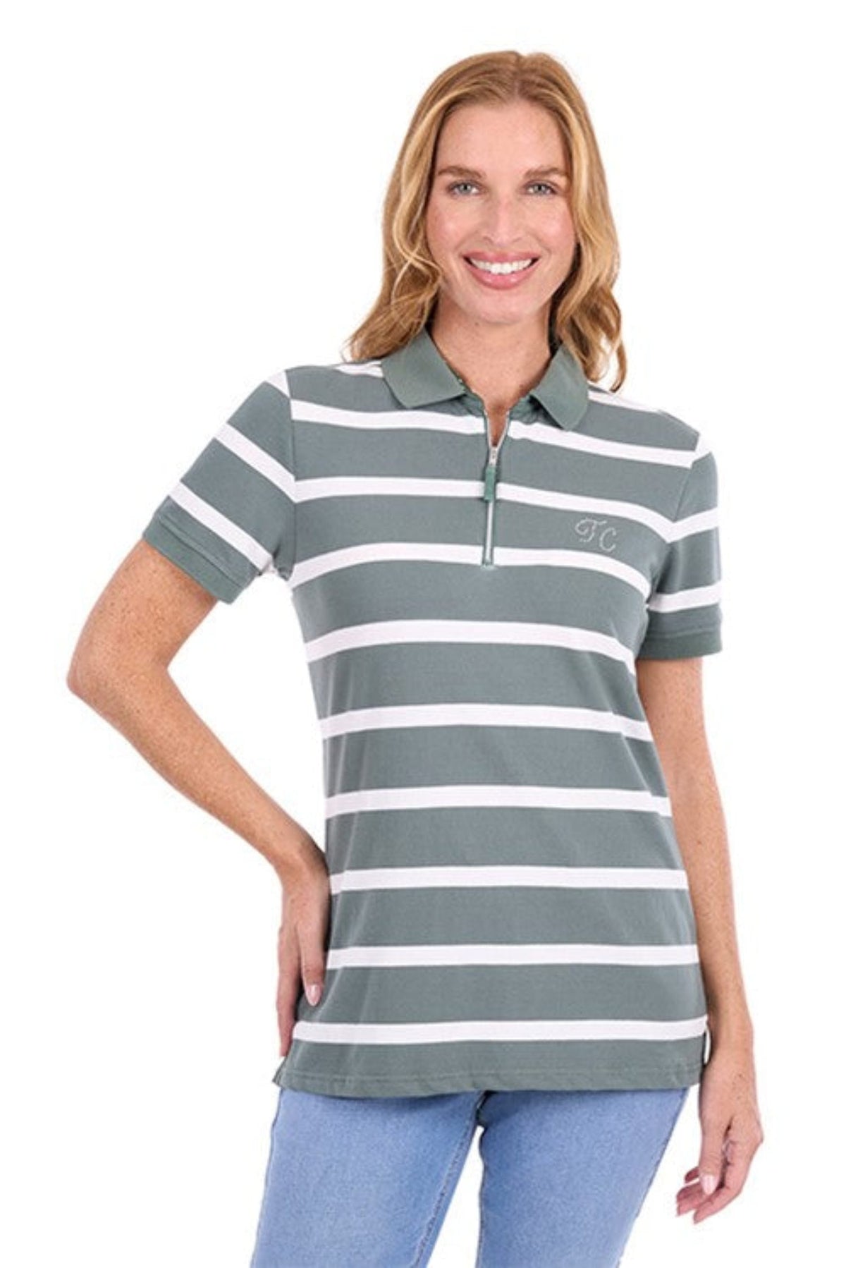 Thomas Cook Womens Shirts 08 / Khaki/White Thomas Cook Polo Womens Lani