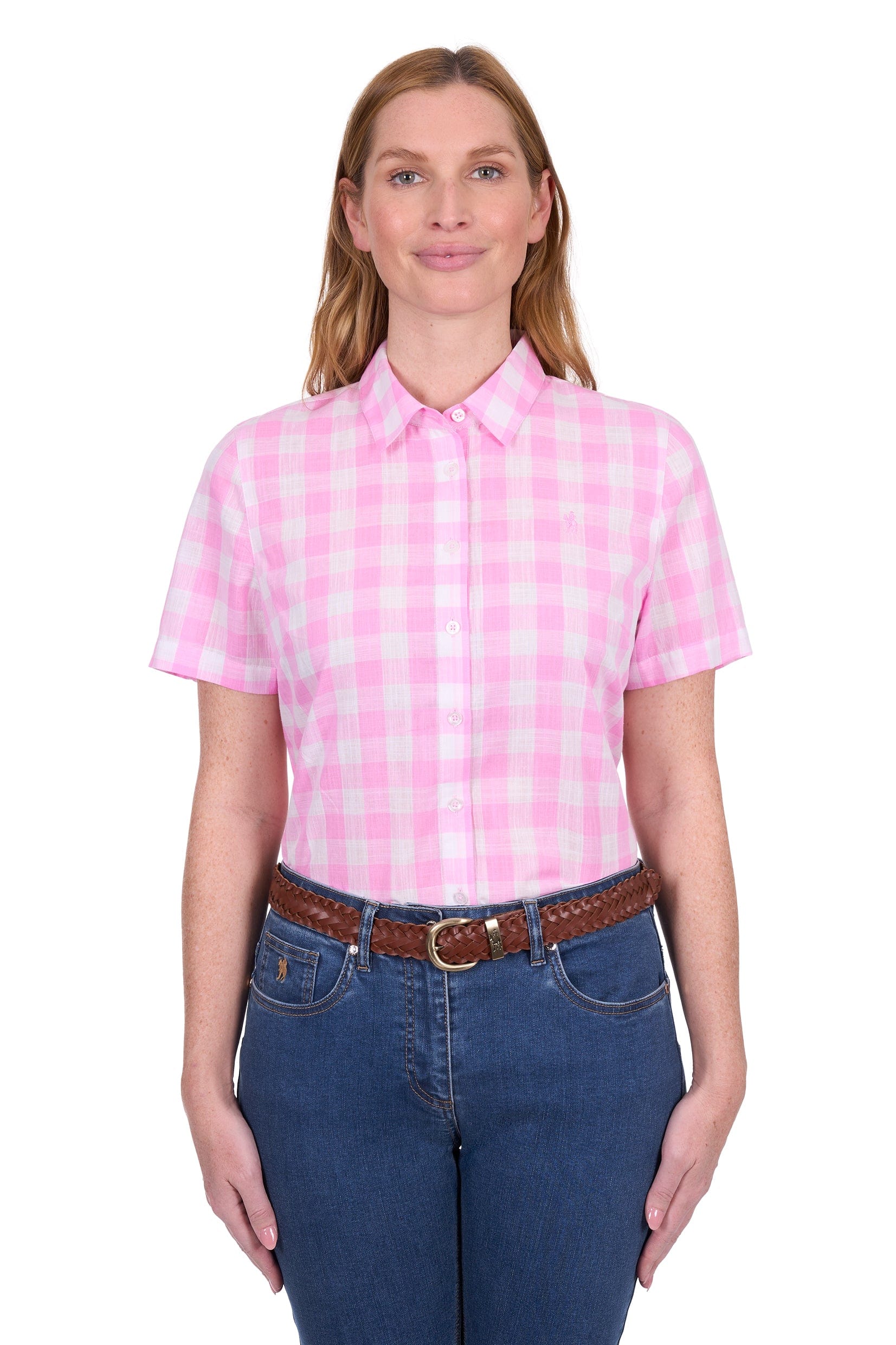 Thomas Cook Womens Shirts 08 / Pink/White Thomas Cook Shirt Womens Eliza Short Sleeve