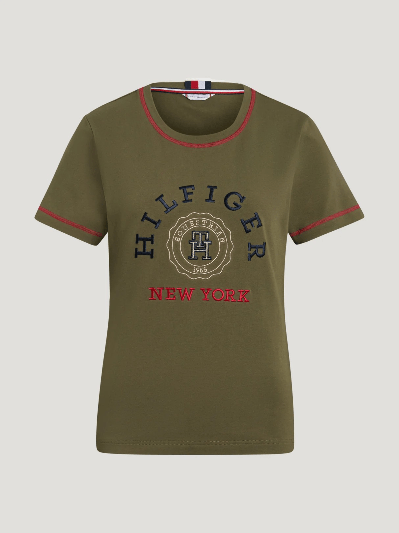 Tommy Hilfiger Womens Shirts 2XS / Utility Olive Tommy Hilfiger Tee Womens Newport Graphic
