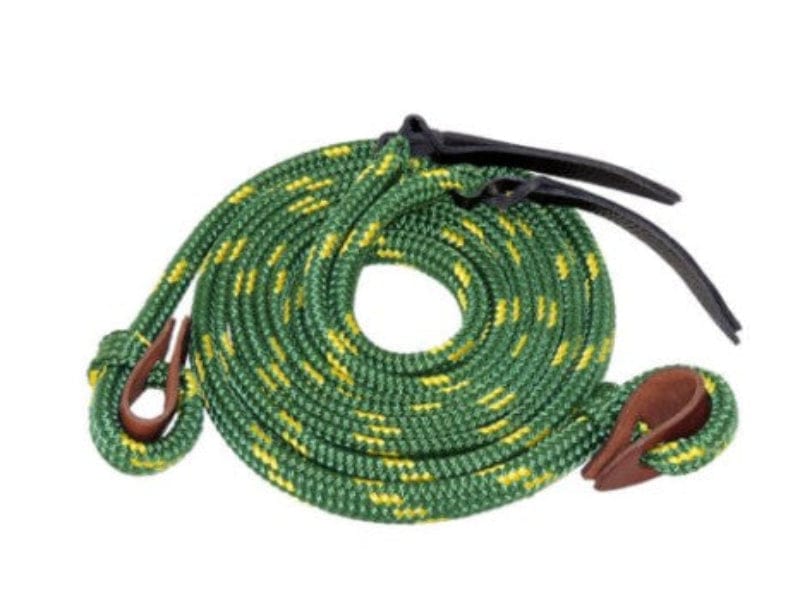 Toowoomba Saddlery Reins Green/Gold Toowoomba Saddlery Pro Series Campdraft Reins