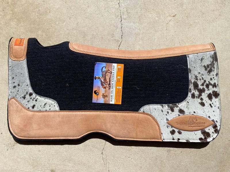 Top Rail Equine Saddle Pads Western 31cmx31cm / Cowhide Top Rail Contoured Hair on Hide Saddle Pad (PAD-HD9-RUSTLER)