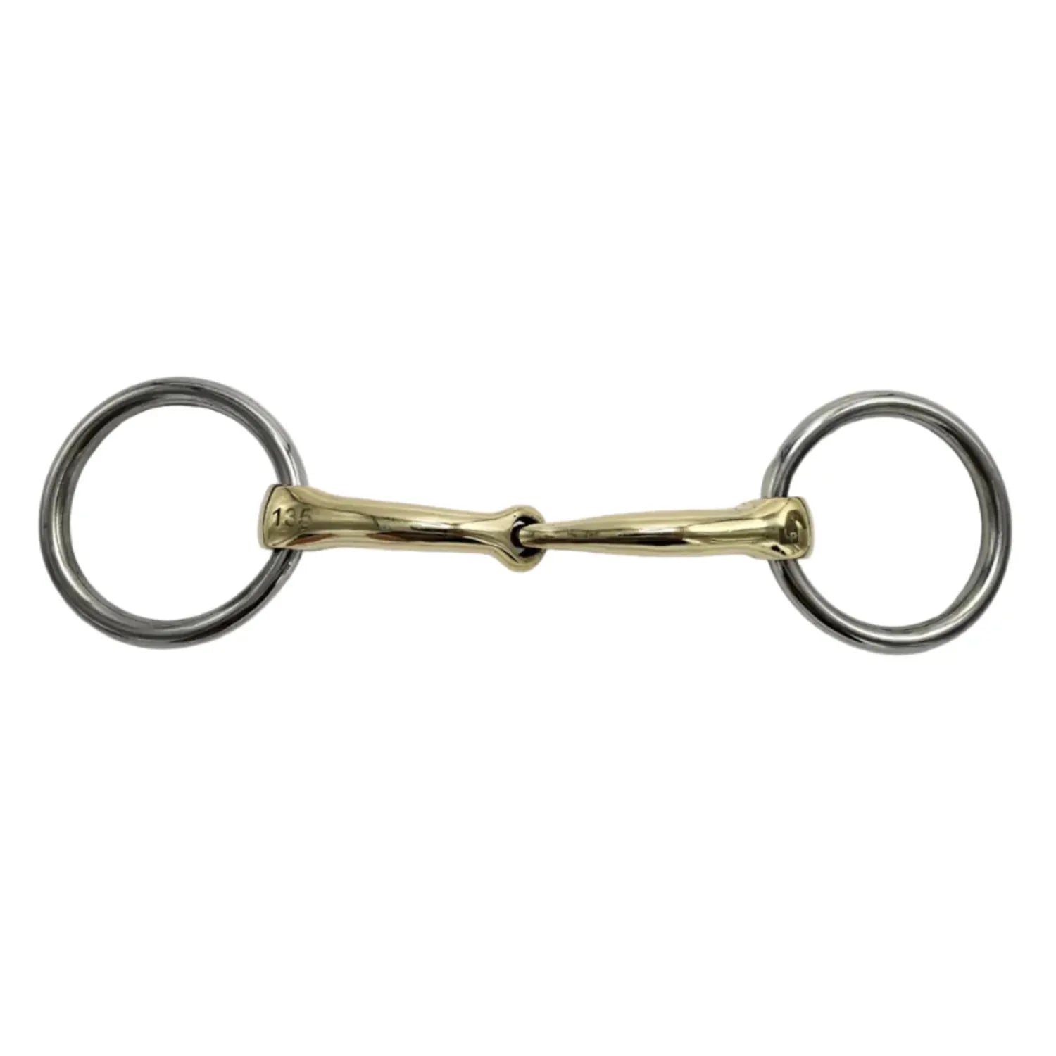 Toprail Bits Toprail Snaffle Brass Medium Loose Ring German Silver