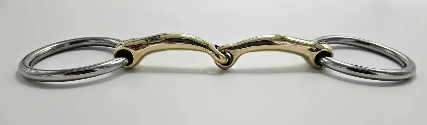 Toprail Bits Toprail Snaffle Brass Medium Loose Ring German Silver