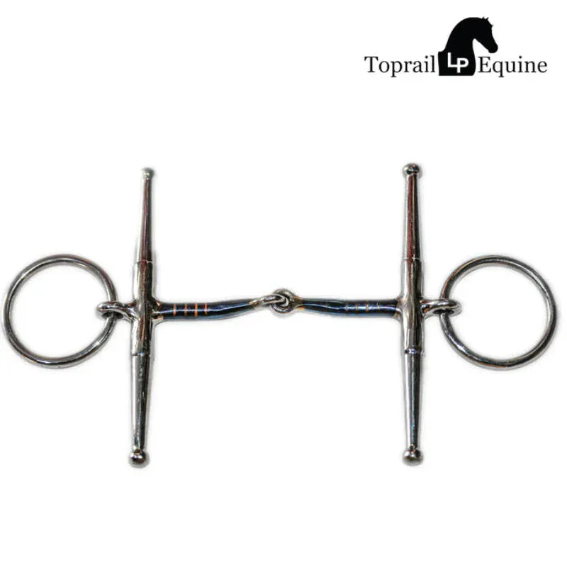Toprail Equine Bits 130mm Toprail Equine Bit Fulmer Loose Ring Sweet Iron with Copper Inlay