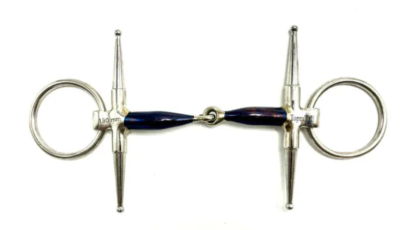 Toprail Equine Bits 130mm Toprail Equine Bit Fulmer Loose Ring Sweet Iron with Copper Inlay
