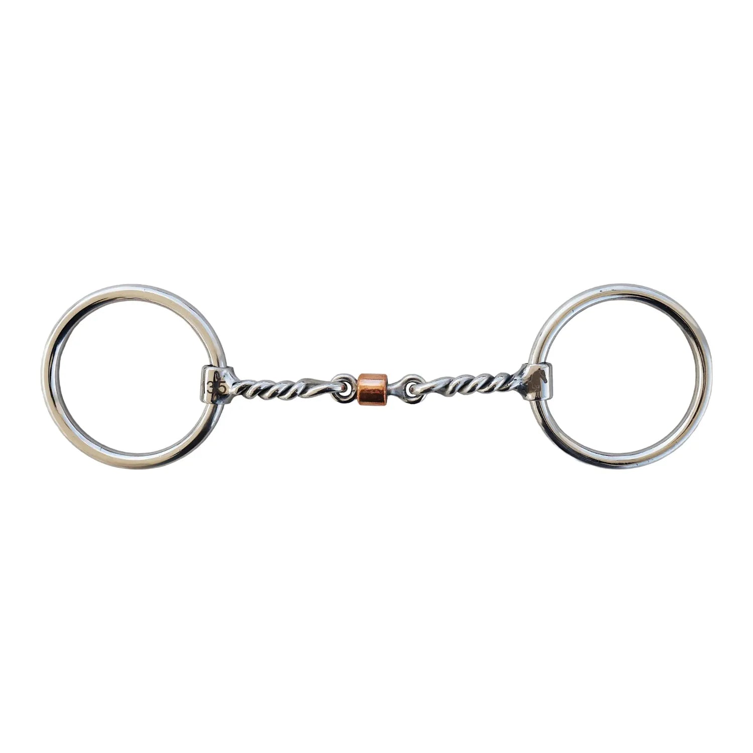 Toprail Equine Bits Full/13.5cm Toprail Equine Loose Ring Snaffle Twisted with Copper Roller