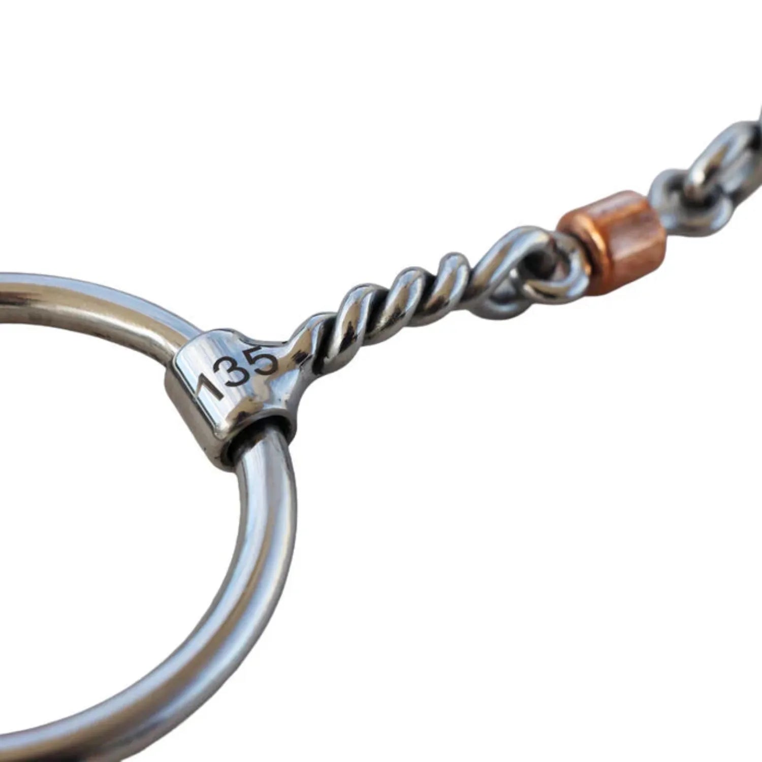 Toprail Equine Bits Full/13.5cm Toprail Equine Loose Ring Snaffle Twisted with Copper Roller