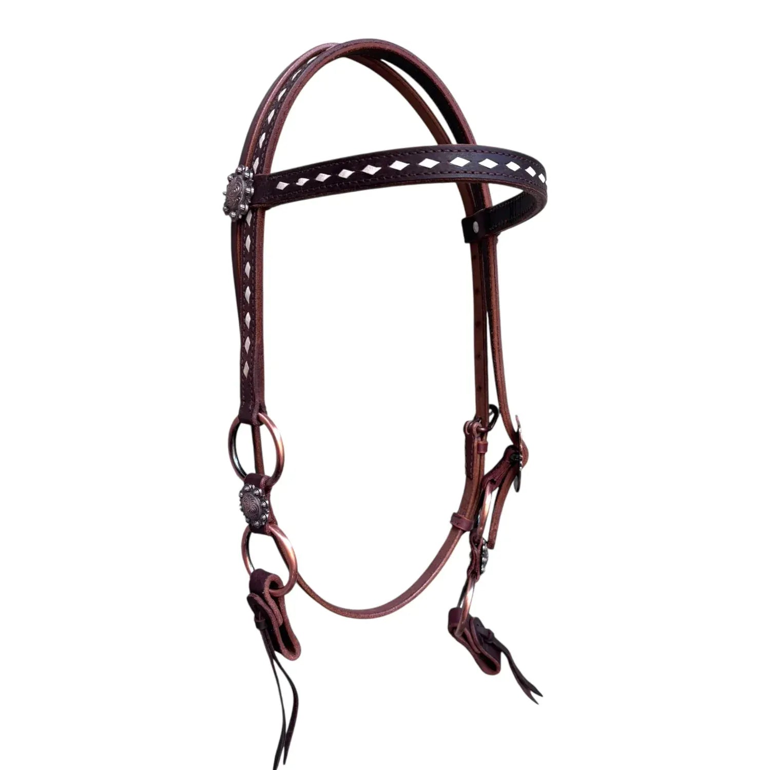 Toprail Equine Bridles Cob/Full Toprail Equine Headstall Antique Ring