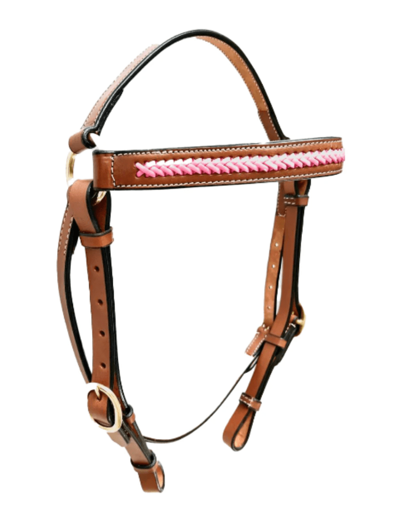 Toprail Equine Bridles Toprail Equine Bridle Cassidy Pink Stitch Barcoo
