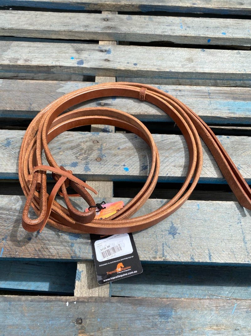 Toprail Equine Reins 6ft6 Toprail Equine Reins Harness Leather Split with Tie Ends