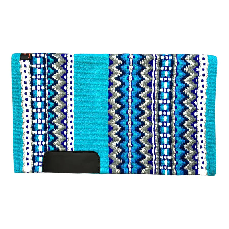Toprail Equine Saddle Pads Western 34x32in / Aqua Sparkle Toprail Equine Saddle Pad Wool Show