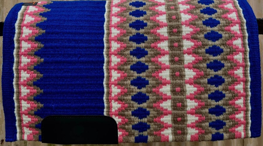 Toprail Equine Saddle Pads Western 34x32in / Blue Toprail Equine Saddle Pad Wool Show