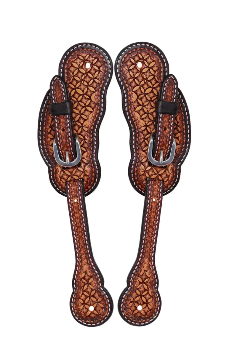 Toprail Equine Spur Straps Mens Toprail Equine Spur Straps Mens Tooling with TT Finish
