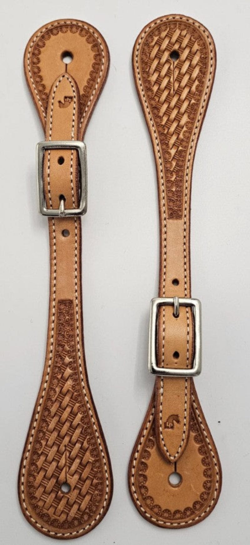 Toprail Equine Spur Straps Toprail Equine Spur Straps Basket Stamped Straight