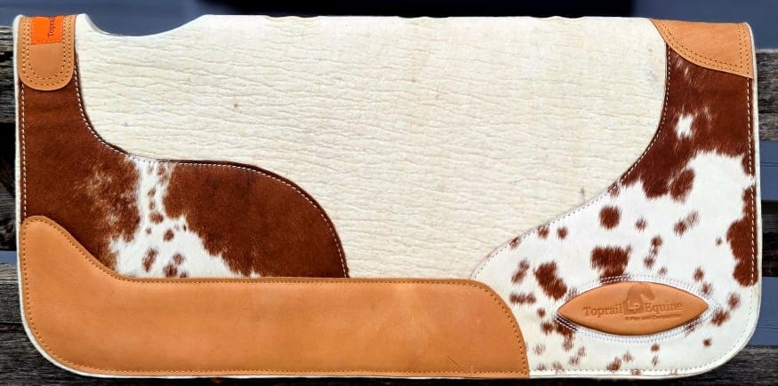 Toprail Saddle Pads Western 31cmx31cm Toprail Square Hair on Hide Saddle Pad Toprail The Longhorn