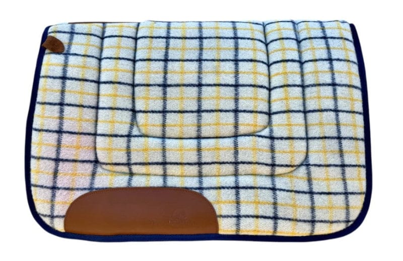 Toprail Saddle Pads Western Toprail Kersey Wool Checkered Saddle Pad
