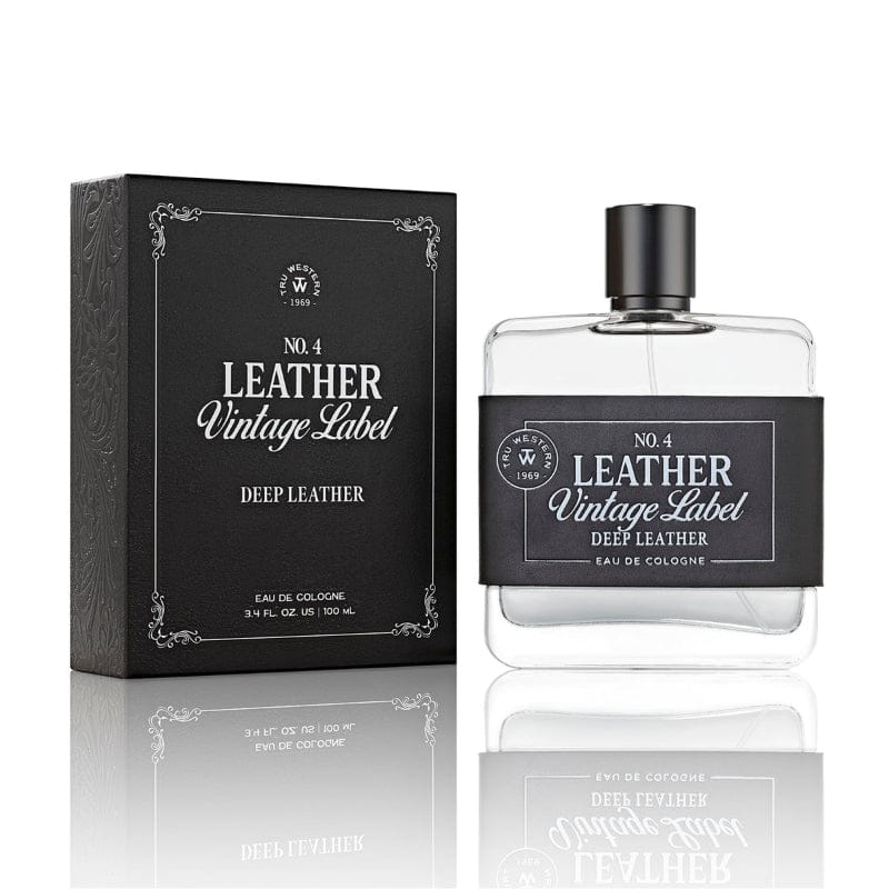 Tru Western Perfume - Cologne 100ml Tru Western Cologne Mens Leather Vintage Label No.4 Deep Leather