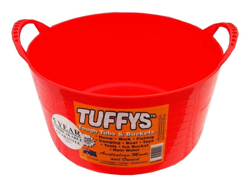 Tuffy Stable & Tack Room Accessories 14L / Red Tuffys Unbreakable Tubs 14L (LOCAL PICKUP ONLY)
