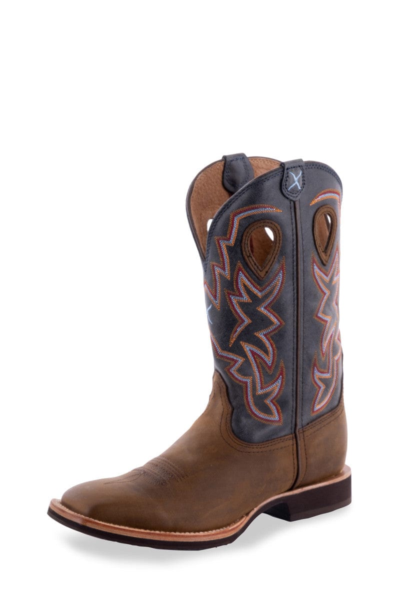 Twisted X Mens Boots & Shoes Denim / MEN 8 Twisted X Mens Horseman Boots Distressed Saddle/Denim