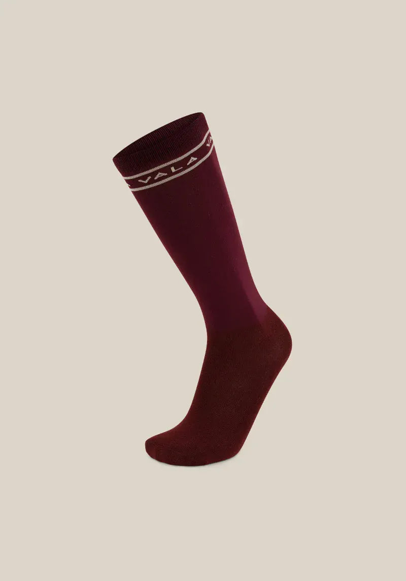 Vala Equestrian Socks Deep Cherry Vala Equestrian Riding Socks