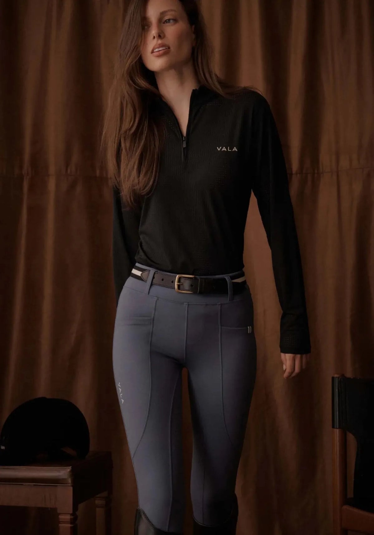 Vala Equestrian Womens Riding Tops - Jackets Vala Equestrian Shirt Womens Elsa Mesh Zip