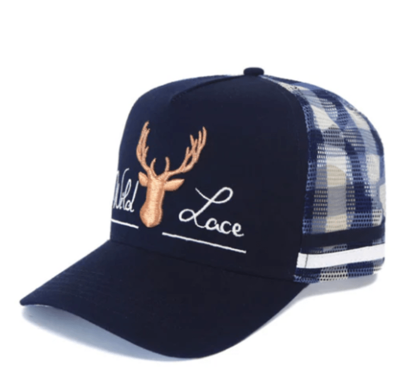 Wild Lace Caps Navy/ White Wild Lace Cap Navy Gingham