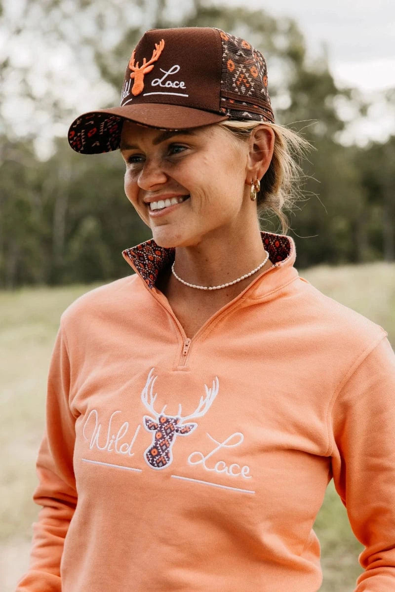 Wild Lace Womens Jumpers, Jackets & Vests Wild Lace Jumper Womens Desert Aztec 1/4 Zip