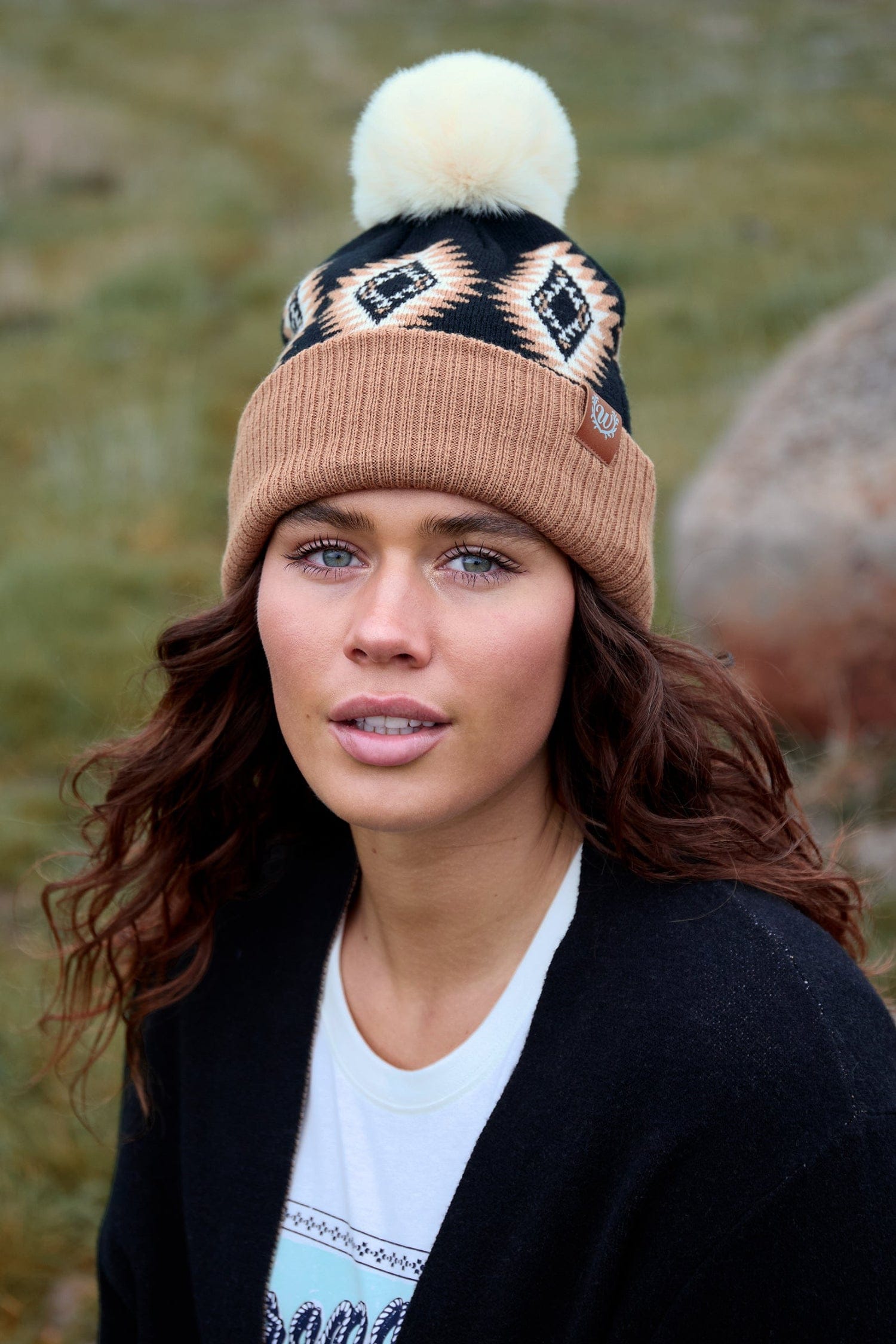 Wrangler Caps Black/Chocolate Wrangler Beanie Womens Kate