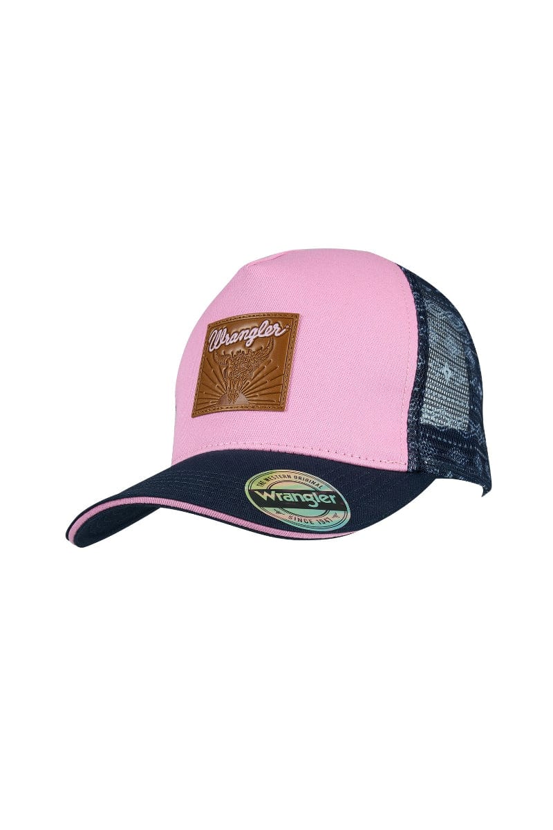Wrangler Caps Navy/Pink Wrangler Cap Andy High Profile Ponytail Trucker