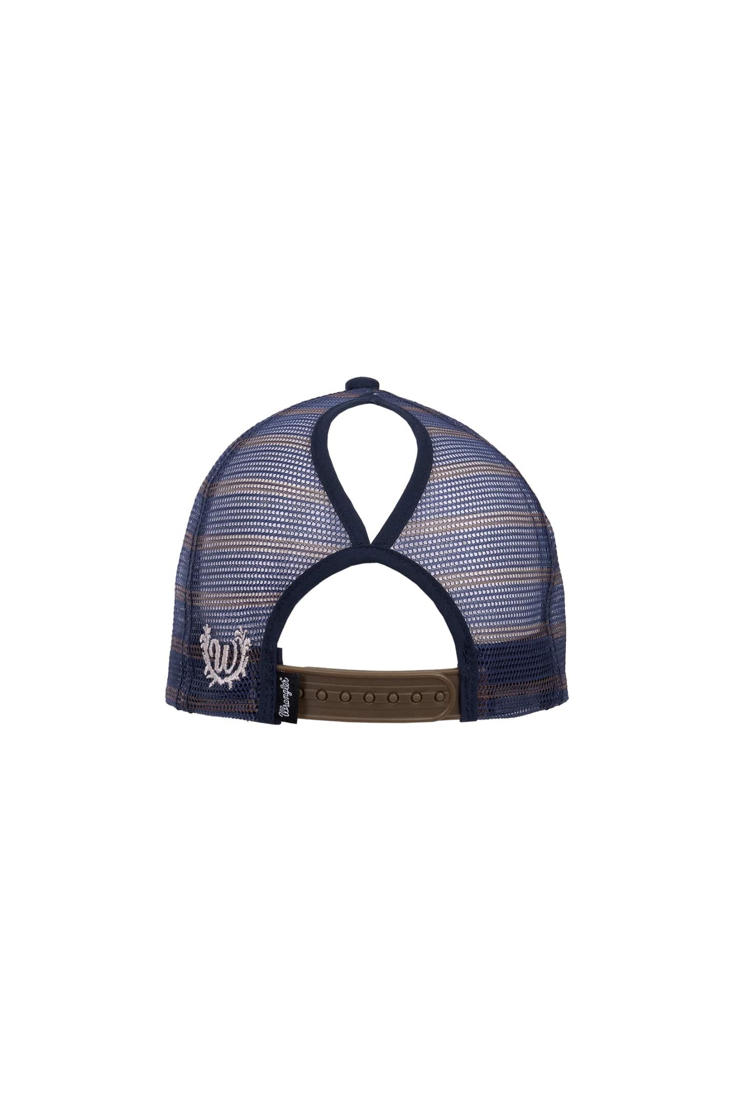 Wrangler Caps Navy/Tan Wrangler Cap Francis HP Ponytail Trucker