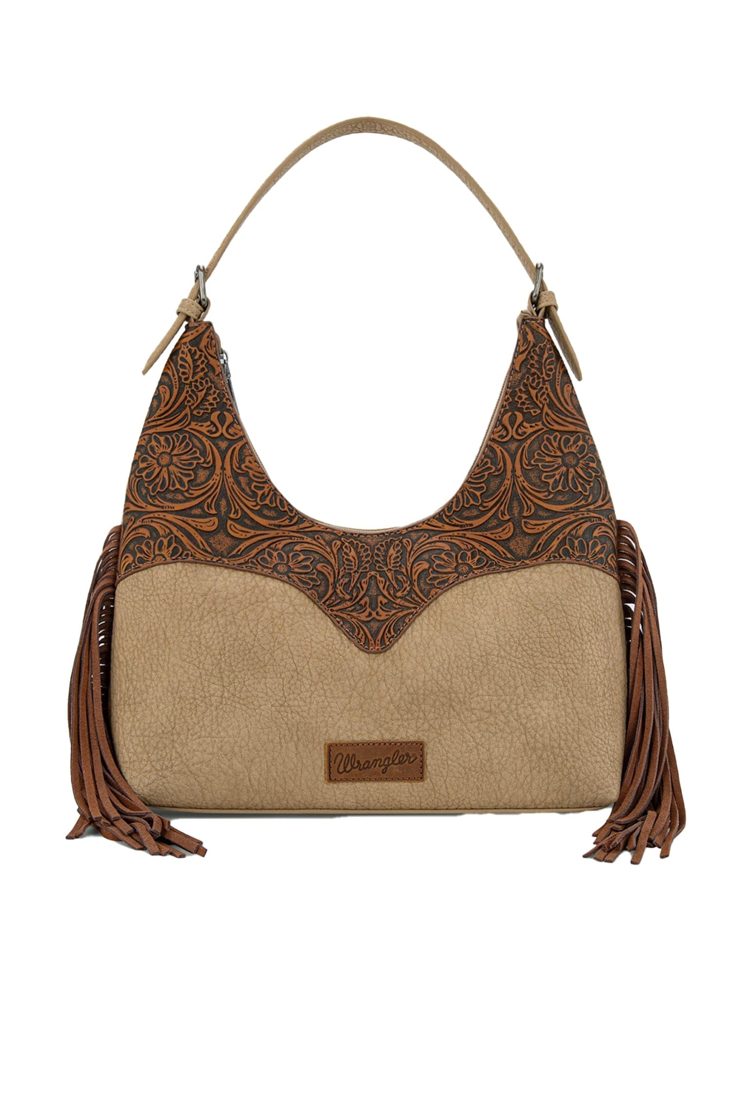 Wrangler Handbags - Wallets Camel Wrangler Handbag Tooled Fringe
