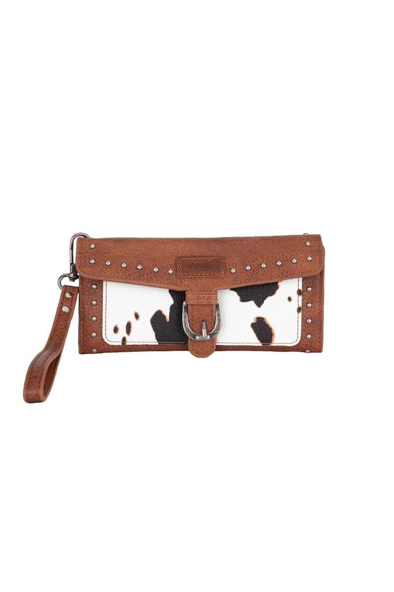 Wrangler Handbags & Wallets Dark Tan Wrangler Wallet Cow Print