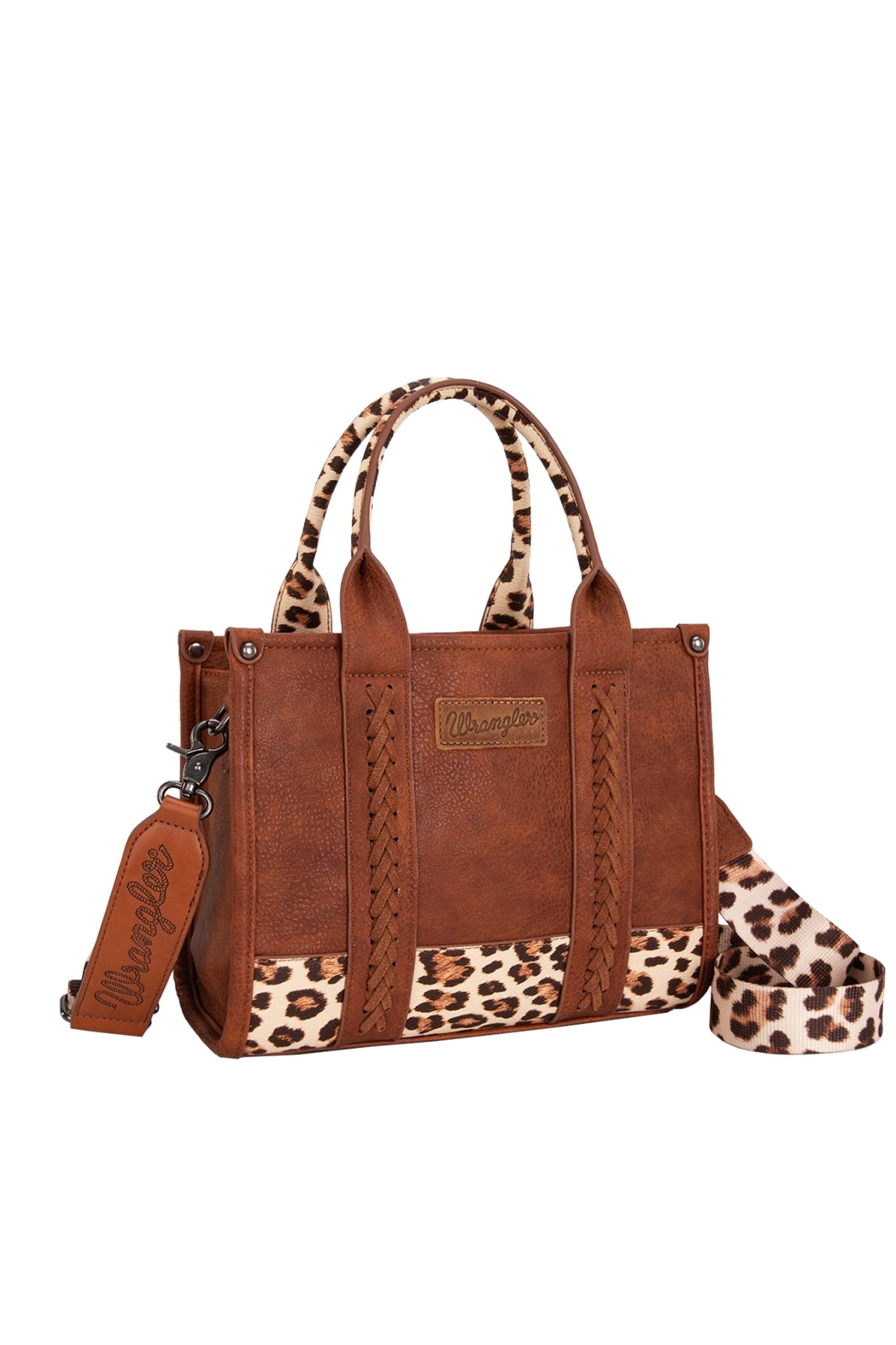 Wrangler Handbags - Wallets Tan Wrangler Handbag Leopard Print Crossbody