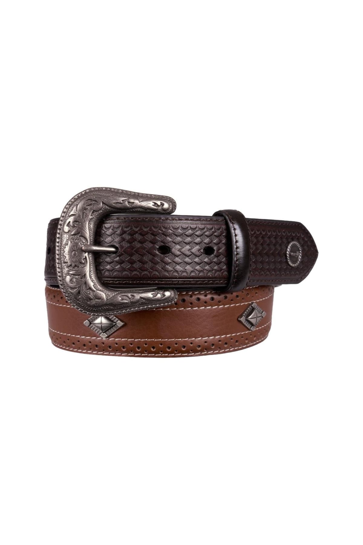 Wrangler Mens Belts 34in / Tan/Chocolate Wrangler Belt Mens Lennix