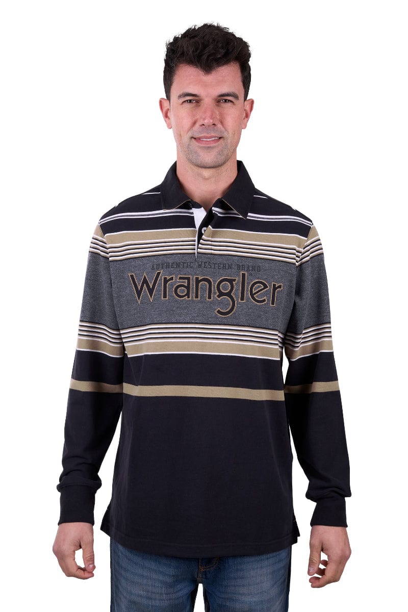 Wrangler Mens Jumpers, Jackets & Vests S / Black/Charcoal Wrangler Rugby Mens Luke