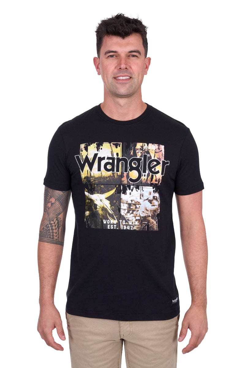 Wrangler Mens Shirts S / Black Wrangler Tee Mens Luis