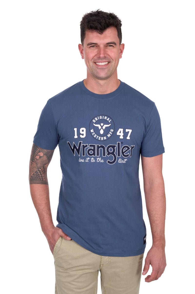 Wrangler Mens Shirts S / Denim Wrangler Tee Mens Michael